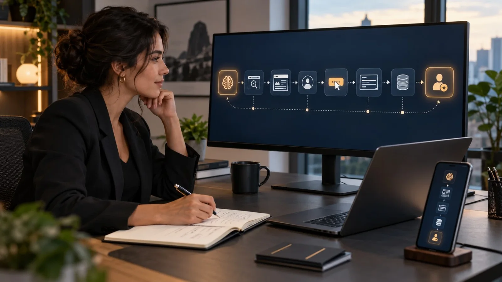 Profissional trabalhando para rastrear tráfego do ChatGPT até o lead