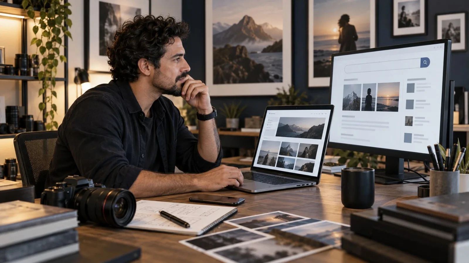 Fotógrafo trabalhando SEO para fotógrafos para atrair clientes pelo Google