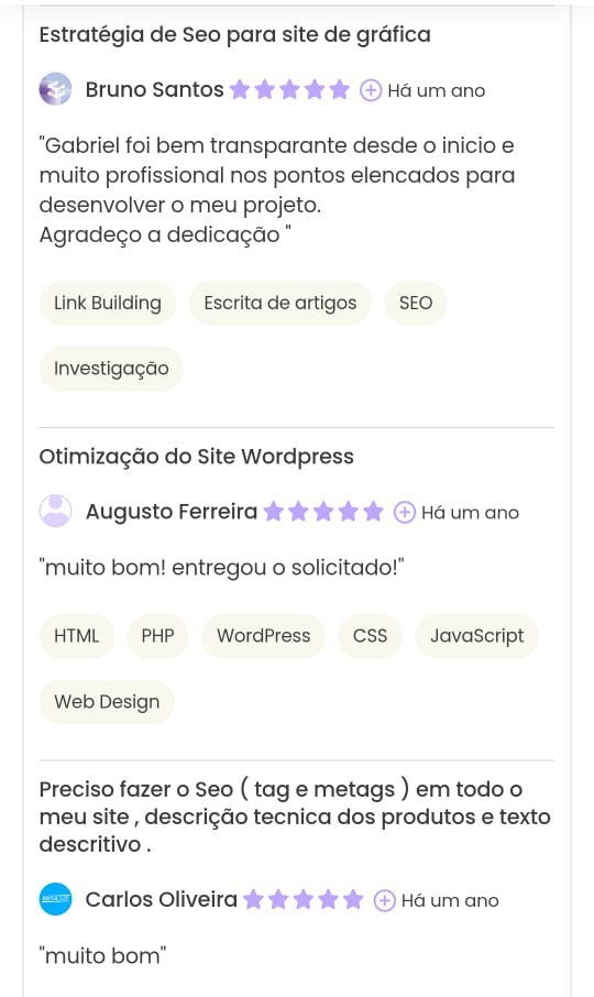 Print Workana do projeto Gabriel Flambo - Redatores freelancer para blogs empresariais