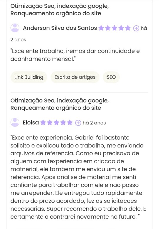 Print Workana do projeto Implantação Técnicas De Seo Em Site (foco B2b)